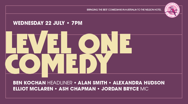 the-nelson-hotel-level-one-comedy-kookaburras-comedy-july-2026-website-special-event-banner