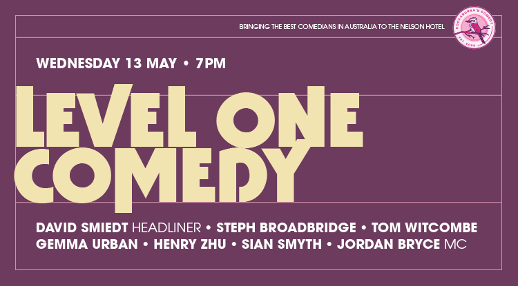 the-nelson-hotel-level-one-comedy-kookaburras-comedy-may-2026-website-special-event-banner